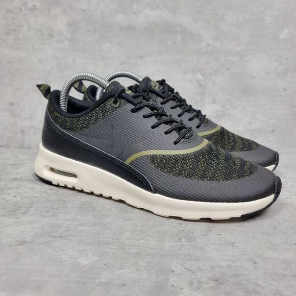 Nike Shoes - Nike Womens Running Shoes Size 9 Black Green‎ Air Max Thea Sneakers Gym Trainers